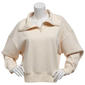 Juniors Pink Rose Marled Fleece Mock Neck Pullover Top - image 1