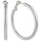 Silver Plated Clutchless Tube Hoop Earrings - image 1