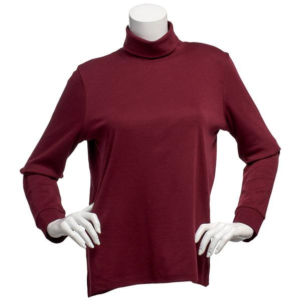 Womens Hasting & Smith Long Sleeve Solid Turtleneck Tee
