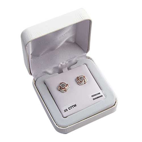 Marsala 1/20ctw. Genuine Diamond Love Knot Stud Earrings - image 