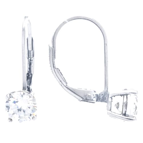 Sterling Silver & Cubic Zirconia Dangle Earrings - image 