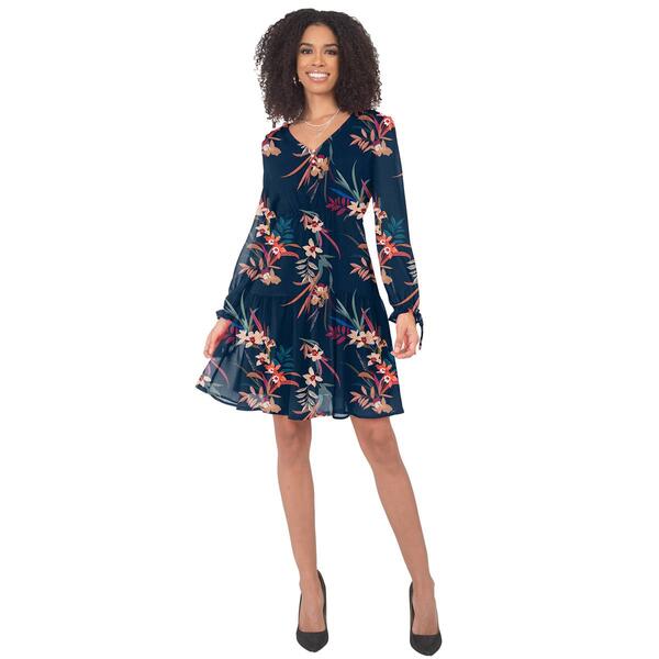 Womens Standards &amp; Practices Floral Tiered A-Line Dress - image 