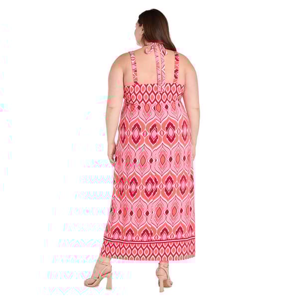 Plus Size R&M Richards Coral & Pink Maxi Dress
