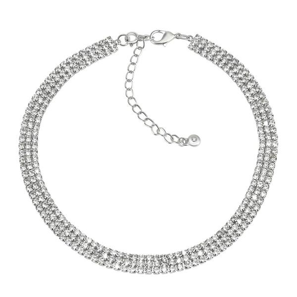 Roman Silver-Tone 3 Layer Cup Chain Necklace - image 