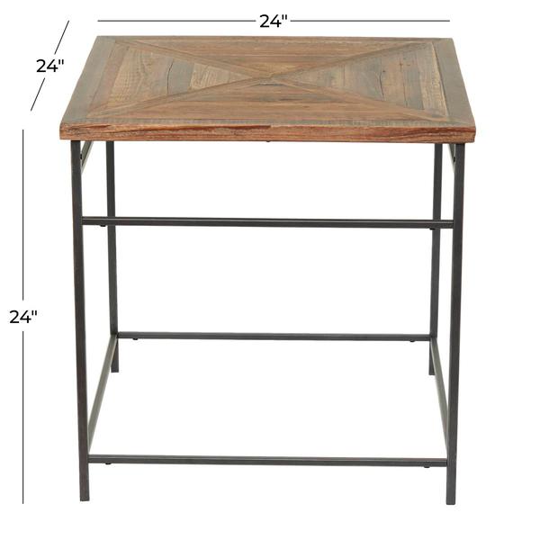 9th & Pike® Brown Wood Rustic Accent Table