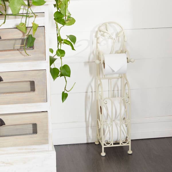 9th & Pike&#174; Cream Iron Traditional Toilet Paper Towel Holder