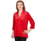 Womens Ruby Rd. Ready for Red Leopard Embossed Button Down - image 3