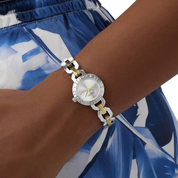 Womens Guess Two-Tone Silver Dial Analog Watch - GW1019L3