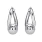 Ellen Tracy Sterling Silver Bead Hoop Earrings - image 1