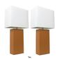 Elegant Designs&#8482; Modern Leather Table Lamps - Set of 2 - image 19