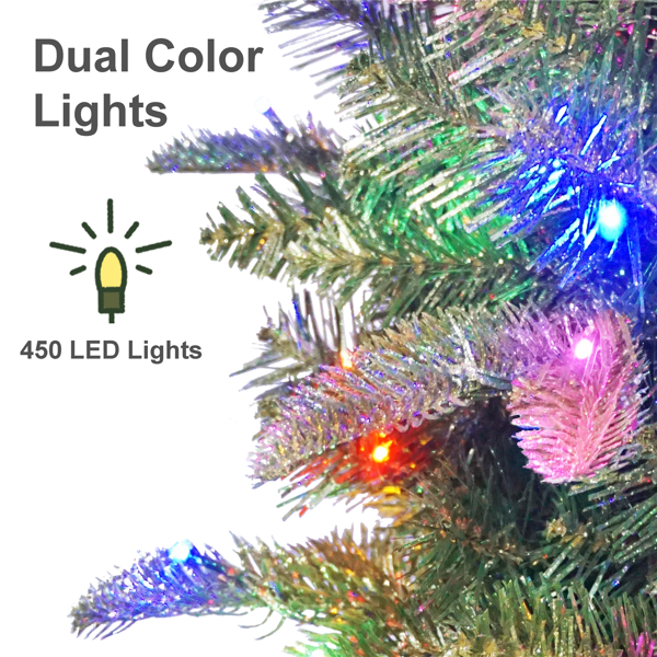 Puleo International 9ft. LED Yardley Spruce Pencil Christmas Tree