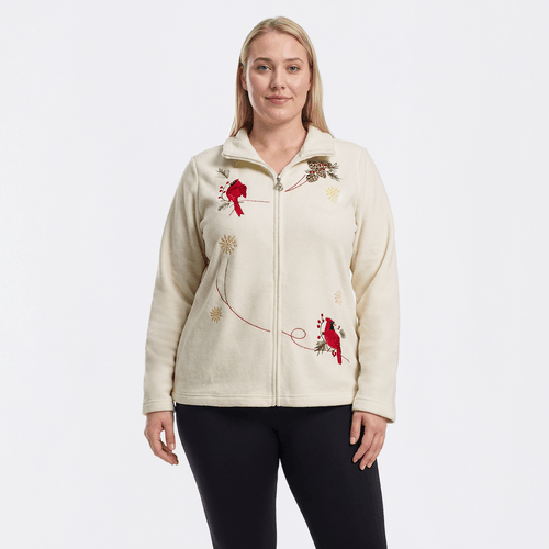 Plus Size Hasting & Smith Mock Neck Cardinal Fleece Jacket