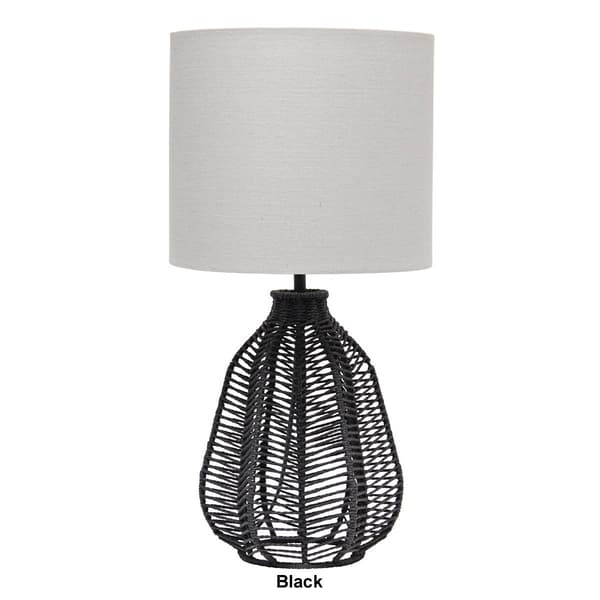 Lalia Home 21in Vintage Rattan Wicker Style Paper Rope Table Lamp