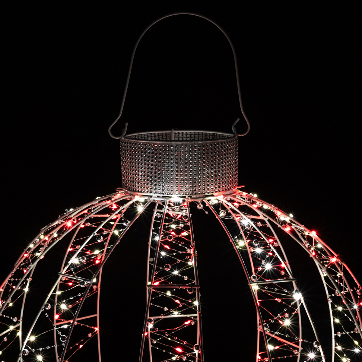 Northlight LED Red & White 3D Ball Ornament Christmas Yard Décor