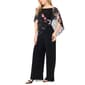 Plus Size MSK Sheer Floral Overlay Rhinestone Trim Jumpsuit - image 3