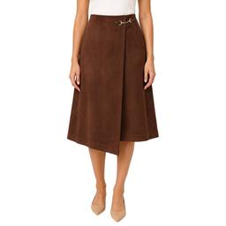 Womens Zac & Rachel Solid Scuba Skirt With Hardware Detail