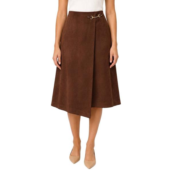 Womens Zac & Rachel Solid Scuba Skirt With Hardware Detail
