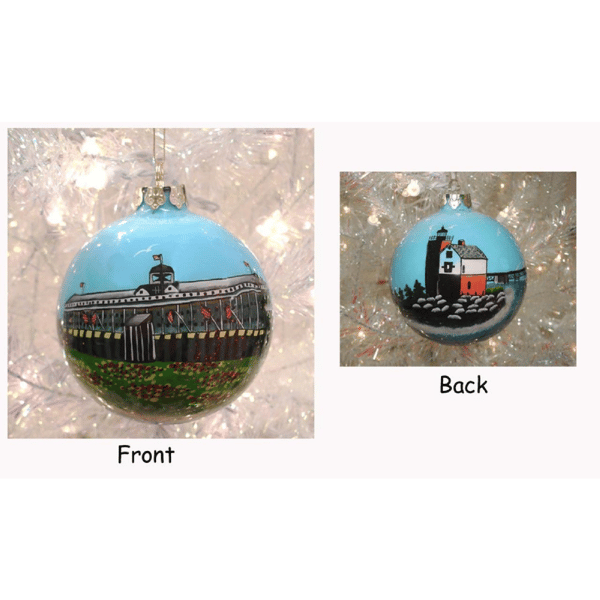 Roman San Francisco Golden Gate Bridge Christmas Ball Ornament