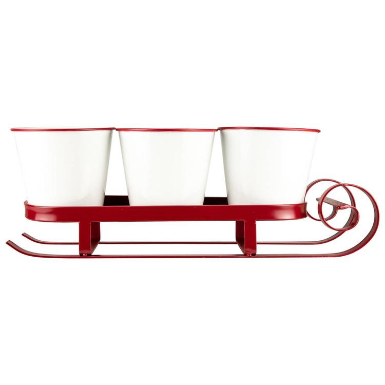 Northlight Seasonal 18.75in. Sleigh Buckets Table Centerpiece