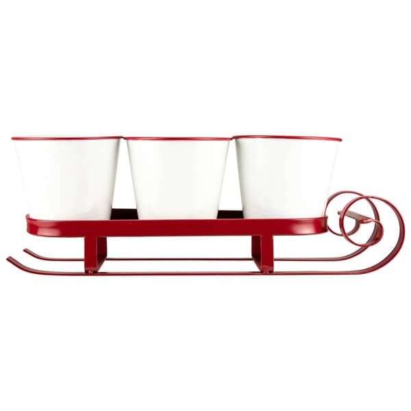 Northlight Seasonal 18.75in. Sleigh Buckets Table Centerpiece