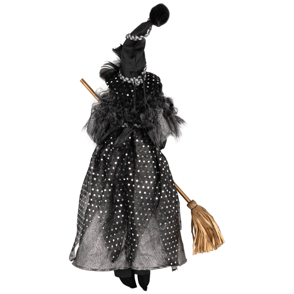 Northlight Witch with Broom Hanging Halloween Decoration