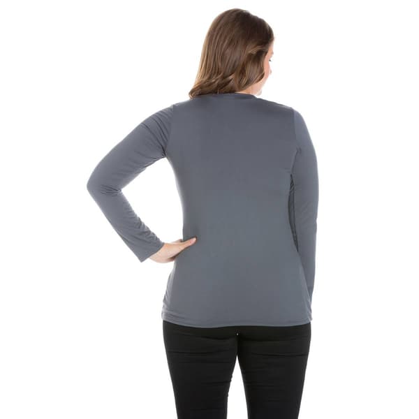 Plus Size 24/7 Comfort Apparel Long Sleeve Scoop Neck Tee