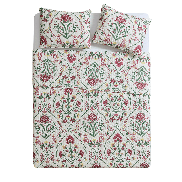 VCNY Home Province 3pc. Coco Floral Damask Printed Quilt Set