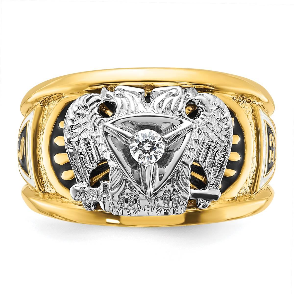 Mens Diamond Classics™ 10kt Diamond 32nd Scottish Rite Eagle Ring
