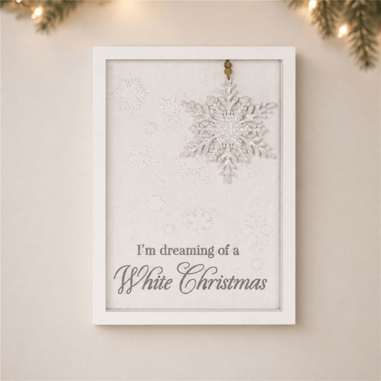 Melrose 12in. Dreaming of a White Christmas Snowflake Sign