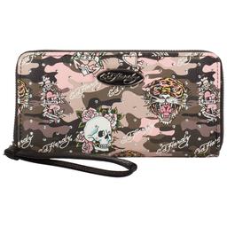 Womens Ed Hardy Ella Camo Zip-Around Wallet