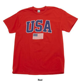 Mens Patriotic Classic USA Flag Short Sleeve Graphic T-Shirt