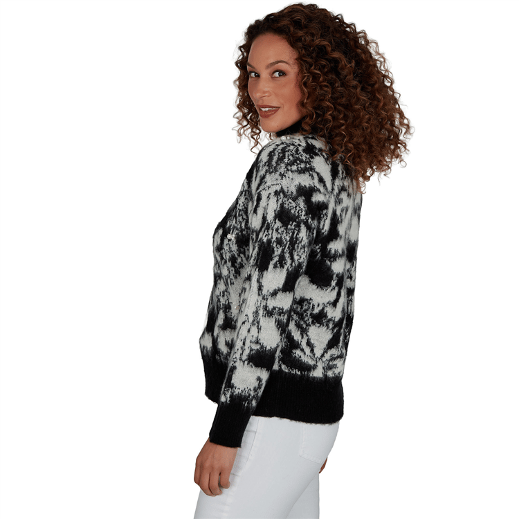 Womens Hearts of Palm Wrapped in Rubies Pearl Embellished Sweater