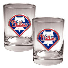 MLB Philadelphia Phillies 2pc. Rocks Glass Set