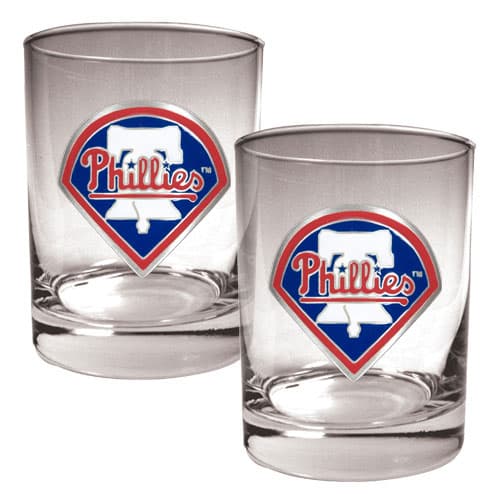 MLB Philadelphia Phillies 2pc. Rocks Glass Set - image 