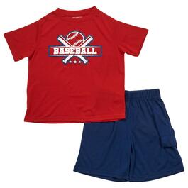 Boys Architect 2pc. Baseball Tee &amp; Pajama Shorts Set - Red