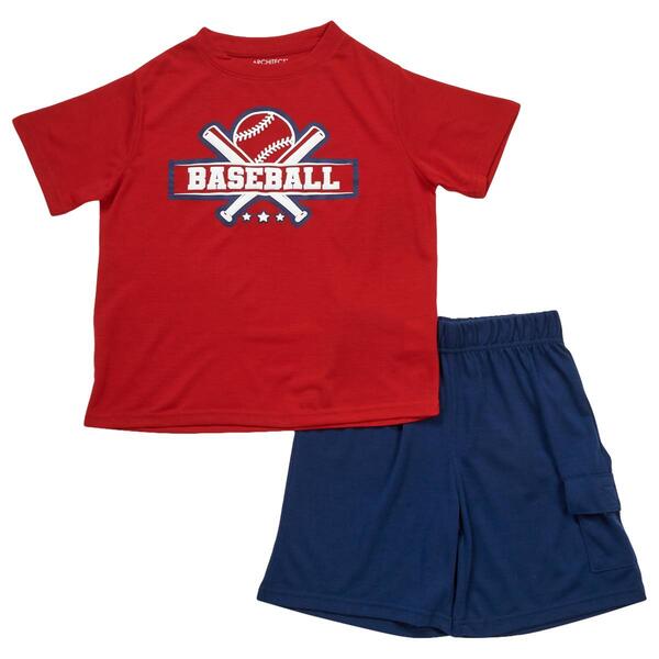 Boys Architect 2pc. Baseball Tee &amp; Pajama Shorts Set - Red - image 