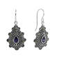 Marsala Marcasite Amethyst and Cubic Zirconia Drop Earrings - image 1