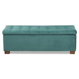 Baxton Studio Roanoke Grid Tufted Storage Ottoman Bench