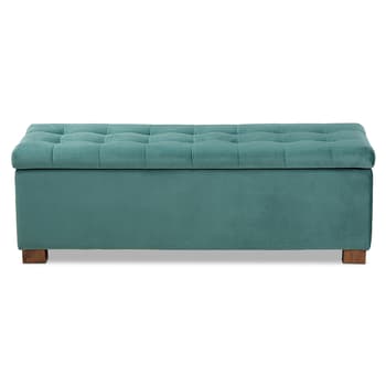 Baxton Studio Roanoke Grid Tufted Storage Ottoman Bench - Boscov's