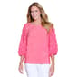 Petite Multiples 3/4 Textured Puff Sleeve Blouse - image 1