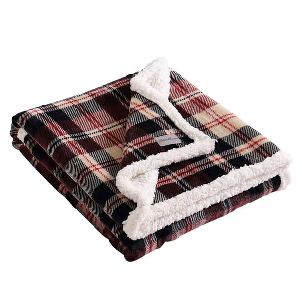 Eddie Bauer Trailhead Plaid Plush-Fleece Reversible Throw