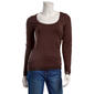 Juniors Madden Girl Long Sleeve Jersey Lace Trim Top - image 1