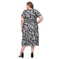 Plus Size SLNY Flutter Sleeve Foil Leaf Tier Midi Dress - image 2