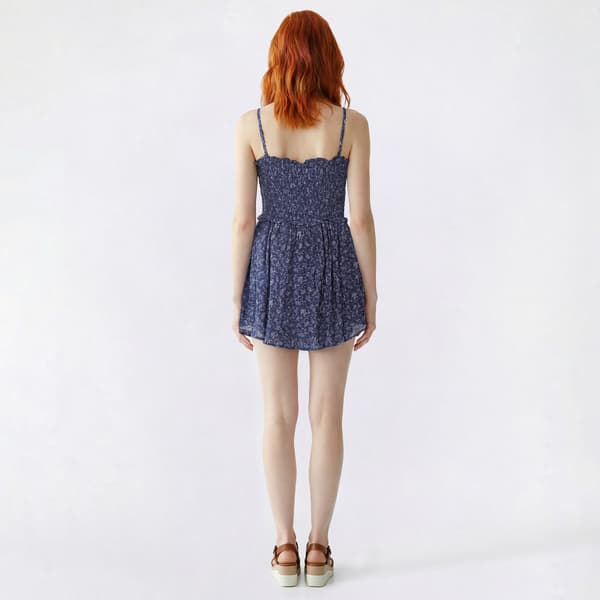 Juniors Wallflower Gauze Smock Bodice Flowy Romper
