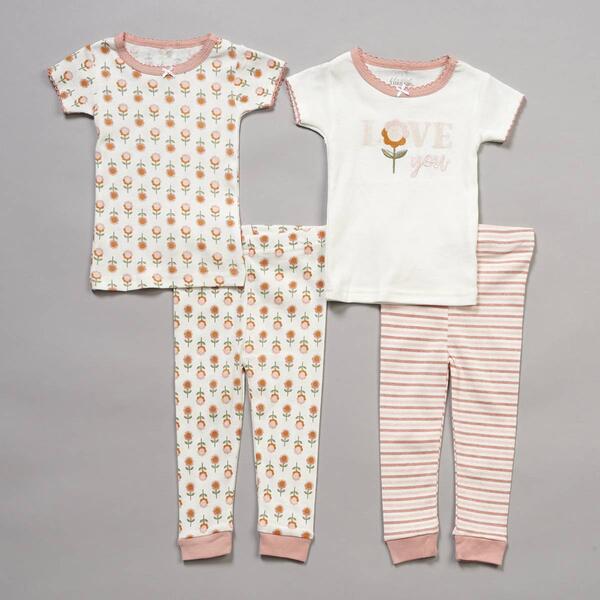 Baby Girl &#40;12-24M&#41; floral Threads&#40;R&#41; 4pc. Love Floral Pajama Set - image 