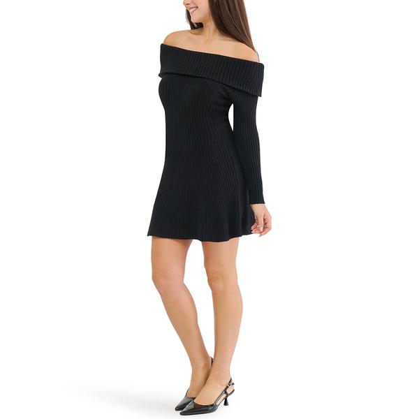Juniors Madden Girl Ribbed Off The Shoulder Sweater Dress
