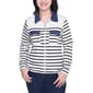 Womens NY Collection Zip Front Striped French Terry Jacket - image 1