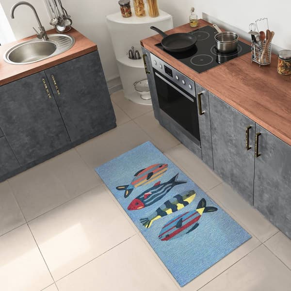 Liora Manne Frontporch Fishes Rectangular Runner