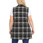 Plus Size NY Collection Double Knit Plaid Long Vest - image 2