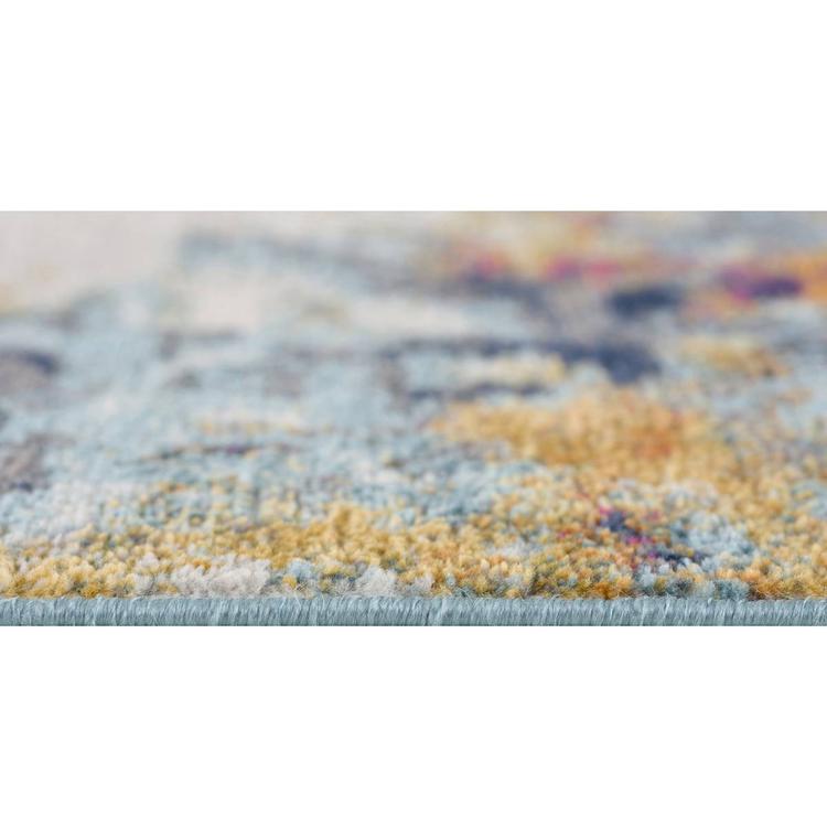 9th & Pike® Teal & Gold Abstract Rectangular Area Rug